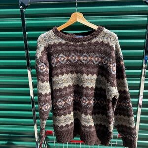 Cozy Brown Patterned Men's Sweater